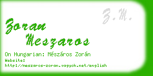 zoran meszaros business card